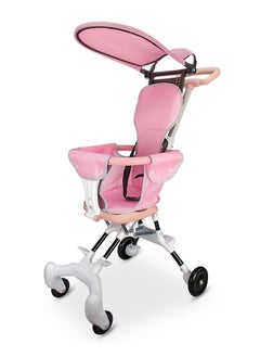 UKR UKR Foldable Mini Stroller - Airplane Friendly Compact Baby Stroller for Travel | Best Cabin Stroller for Baby (Pink)  - Image 1