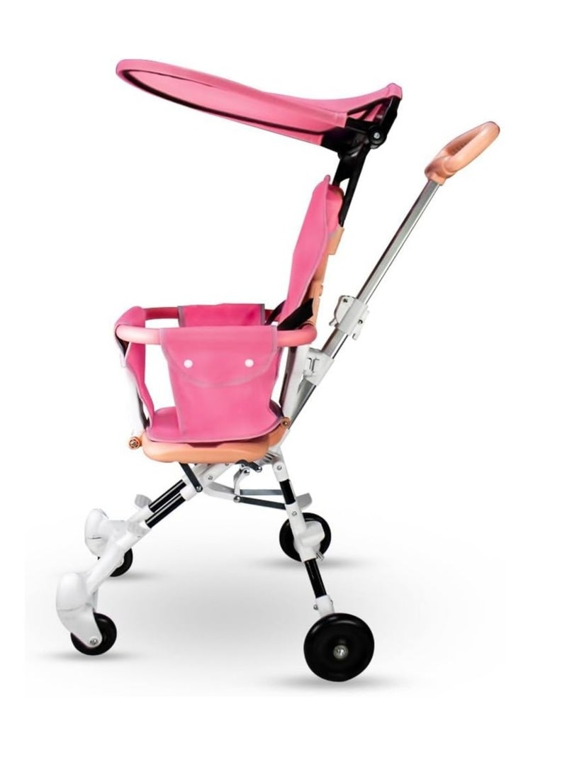UKR UKR Foldable Mini Stroller - Airplane Friendly Compact Baby Stroller for Travel | Best Cabin Stroller for Baby (Pink)  - Image 2