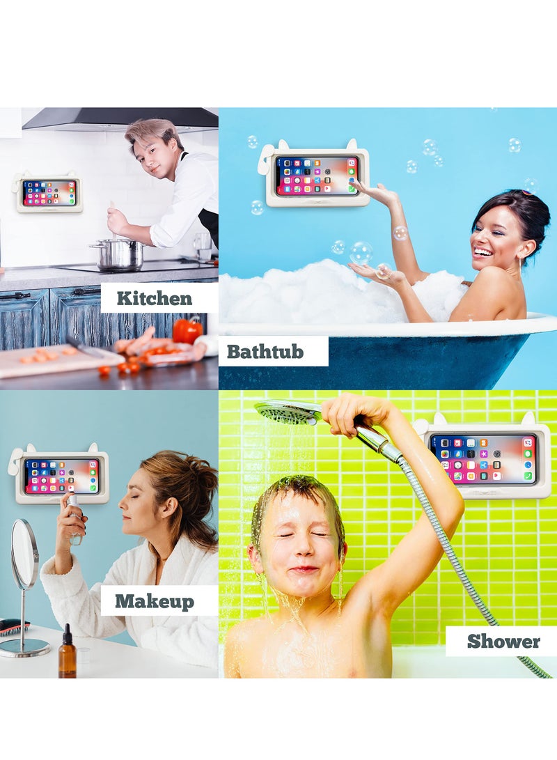 Excefore Waterproof Shower Phone Holder, Wall Mount Shower Phone Case for All iPhone Phone Accessories, 480°Rotation Shower Phone Holder Waterproof, for Shower Bathroom Mirror Bathtub - Image 4