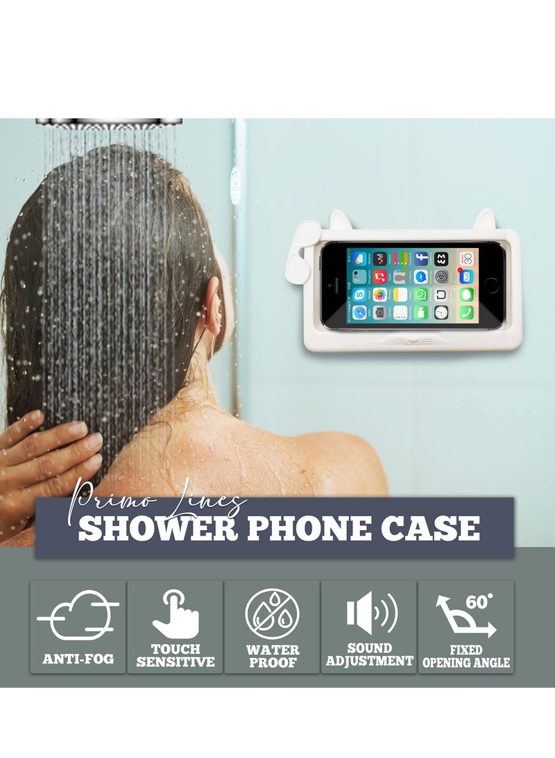Excefore Waterproof Shower Phone Holder, Wall Mount Shower Phone Case for All iPhone Phone Accessories, 480°Rotation Shower Phone Holder Waterproof, for Shower Bathroom Mirror Bathtub - Image 2