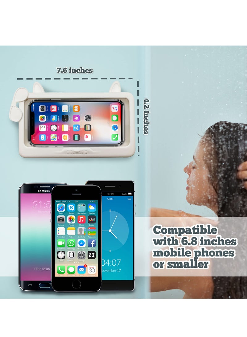 Excefore Waterproof Shower Phone Holder, Wall Mount Shower Phone Case for All iPhone Phone Accessories, 480°Rotation Shower Phone Holder Waterproof, for Shower Bathroom Mirror Bathtub - Image 3