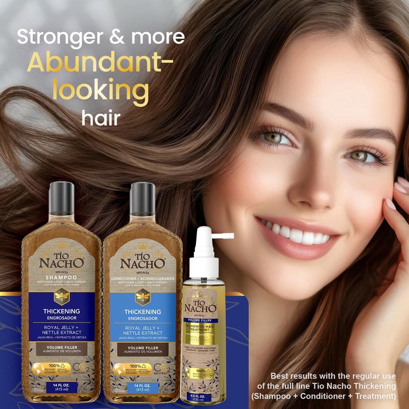 Tio Nacho Thickening Shampoo + Conditioner & Hair Treatment Set | Hair Loss Shampoo for Men & Women (14 fl oz) Volumizing Conditioner (14 fl oz) and Hair Volume Spray for Thinning Hair (4.5 fl oz) - Image 3