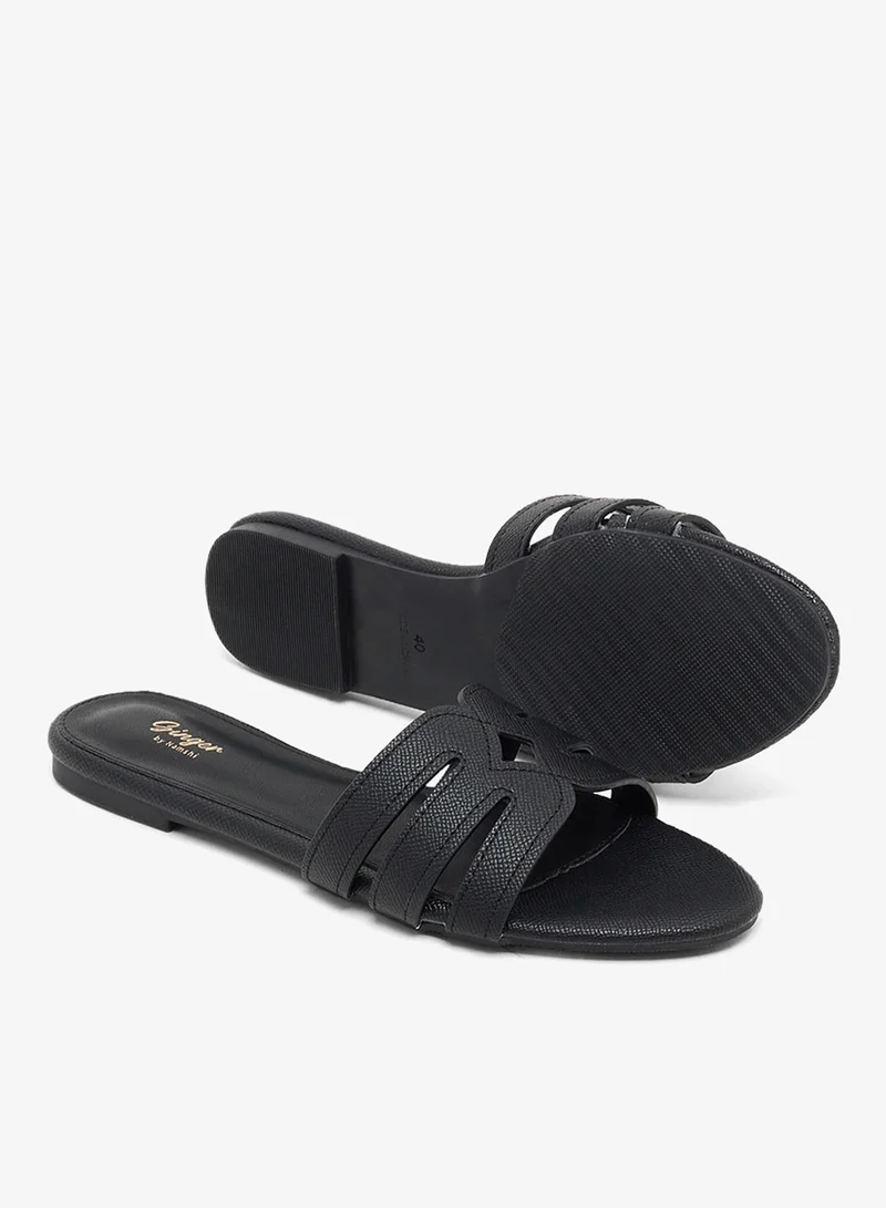 Ginger Black Flat Sandals for Women | Best Price UAE
