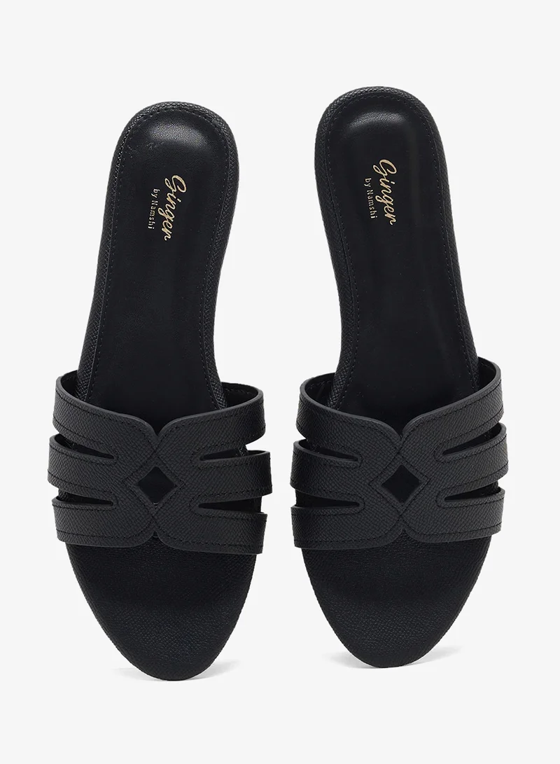 Ginger Black Flat Sandals for Women | Best Price UAE
