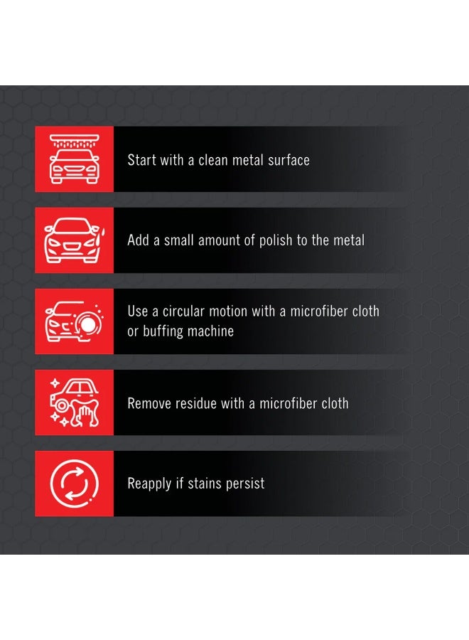 The Treatment Metal Polish Pack of 5 (5 x 5oz / 148ml) Safe Non Scratch Multi Metal Cleaner and Restorer for Car Motorcycle Wheels Rims Chrome Brass Silver Stainless Steel Aluminum Plexiglass Tools Household Fixtures Easy Application Results Pro - Image 4