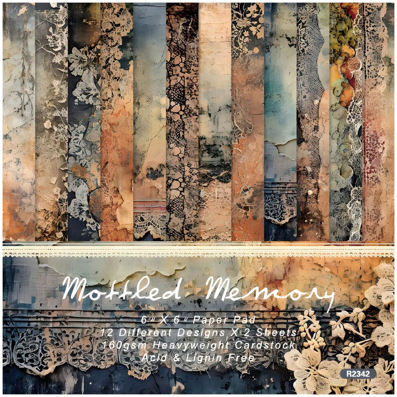WLXTREE Scrapbook Paper,24 Sheets Vintage Decorative Craft Scrapbooking Paper Pad 6x6 Single-Side Printing Junk Journal Background Paper for Card Making Art Album Collage Scrapbook Supplies - Image 1