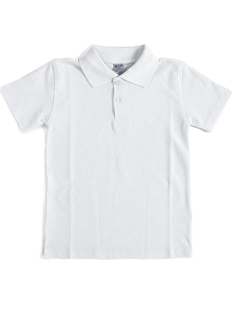 ادا بيبيك تشوكوك Ada Baby Kids White Short Sleeve Kids Solid Color School Lakos T-Shirt - 80238-WHITE