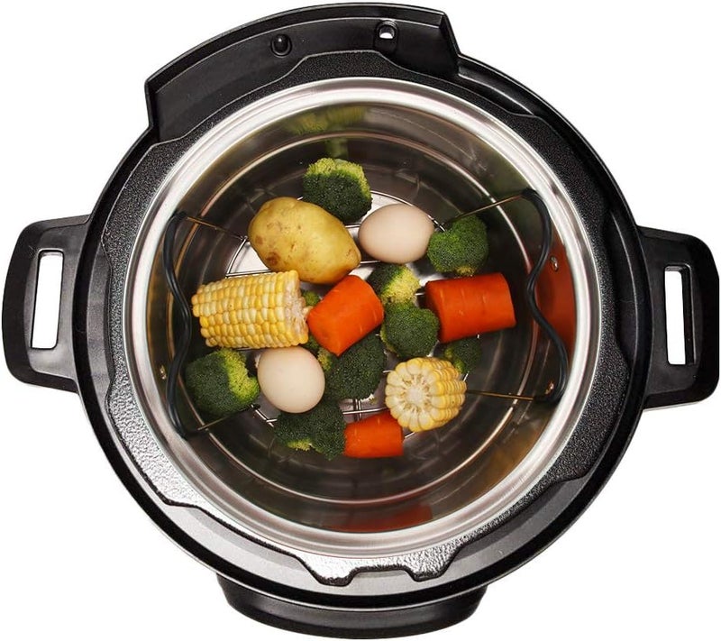 Createy Steamer Rack Trivet with Handles Compatible with Instant Pot Accessories 6 Qt 8 Quart, Pressure Cooker Trivet Wire Steam Rack, Great for Lifting out Whatever Delicious Meats & Veggies You Cook - Image 4
