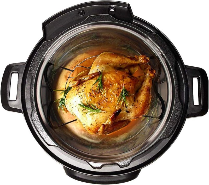 Createy Steamer Rack Trivet with Handles Compatible with Instant Pot Accessories 6 Qt 8 Quart, Pressure Cooker Trivet Wire Steam Rack, Great for Lifting out Whatever Delicious Meats & Veggies You Cook - Image 2