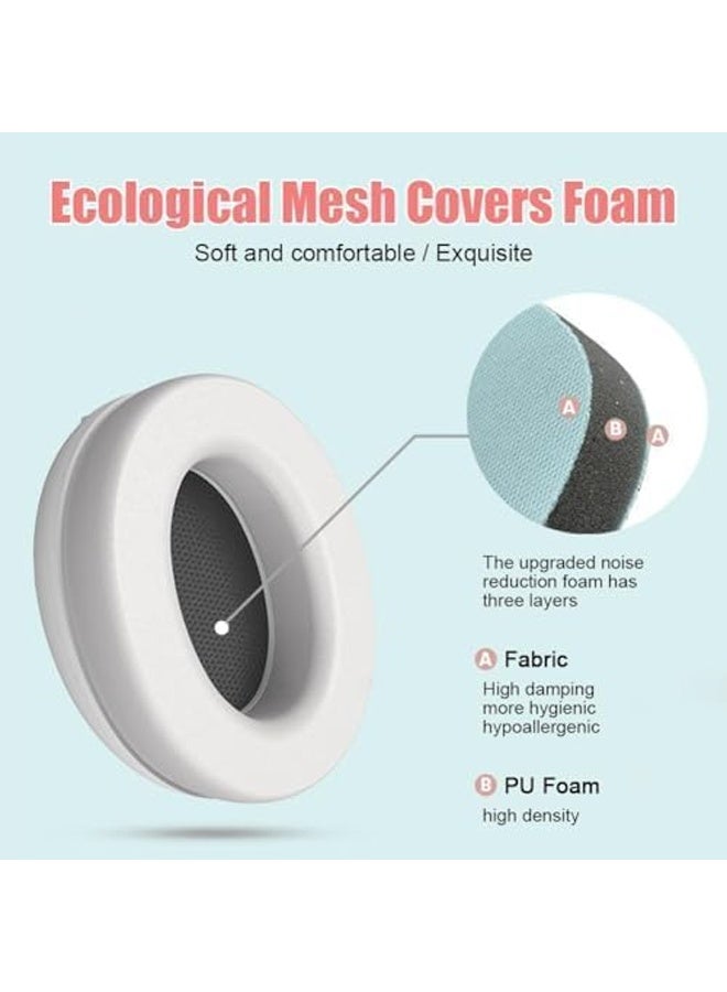 Berma Baby سدادات أذن للأطفال الرضع والأطفال الصغار أقل من 36 شهرًا، سدادات أذن عازلة للضوضاء، عصابة رأس ناعمة قابلة للتعديل، مناسبة للأطفال الصغار، سماعات رأس مريحة للأطفال، تمنع فقدان السمع وتحسن النوم (وردي) - Image 3