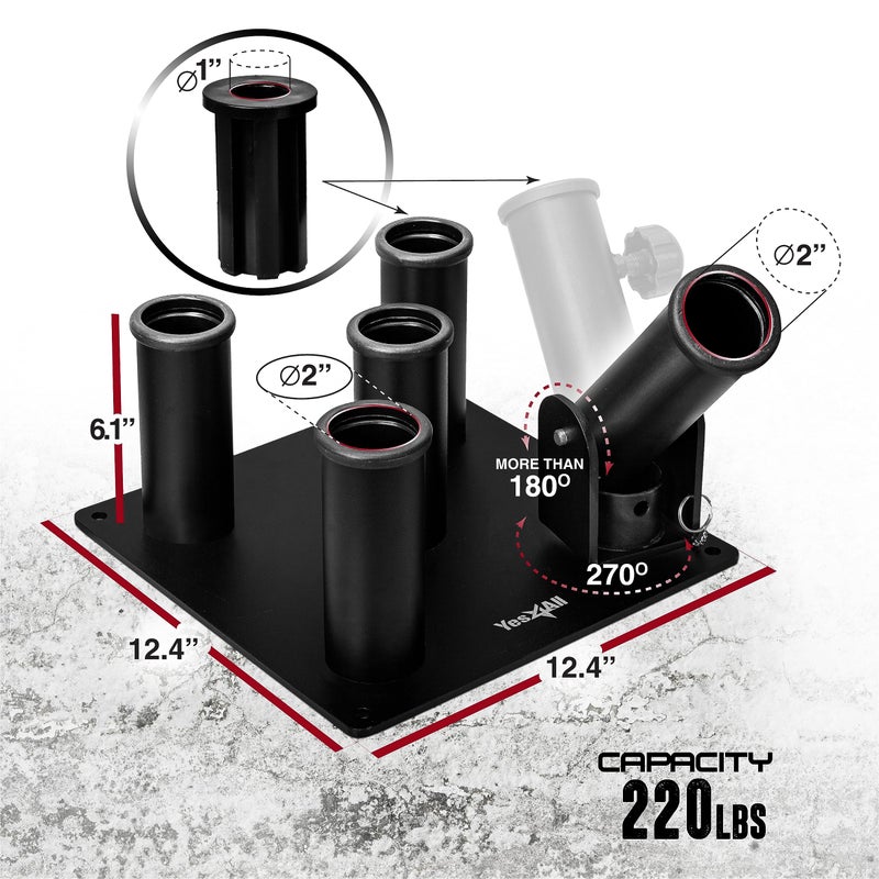 Yes4All 2in1 T-Bar Row Platform Multifunction with 1inch & 2 inch (5 Bars) and 1-Inch Adapter, Barbell Holder with Landmine Attachment - Image 2