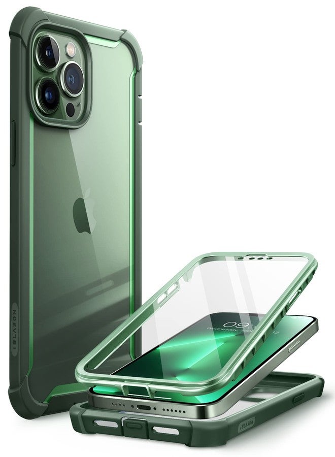 آي-بلاسون جراب i-Blason Ares لهاتف iPhone 13 Pro Max مقاس 6.7 بوصة (إصدار 2021)، جراب متين شفاف مزدوج الطبقات مع واقي شاشة مدمج (أخضر) - Image 1