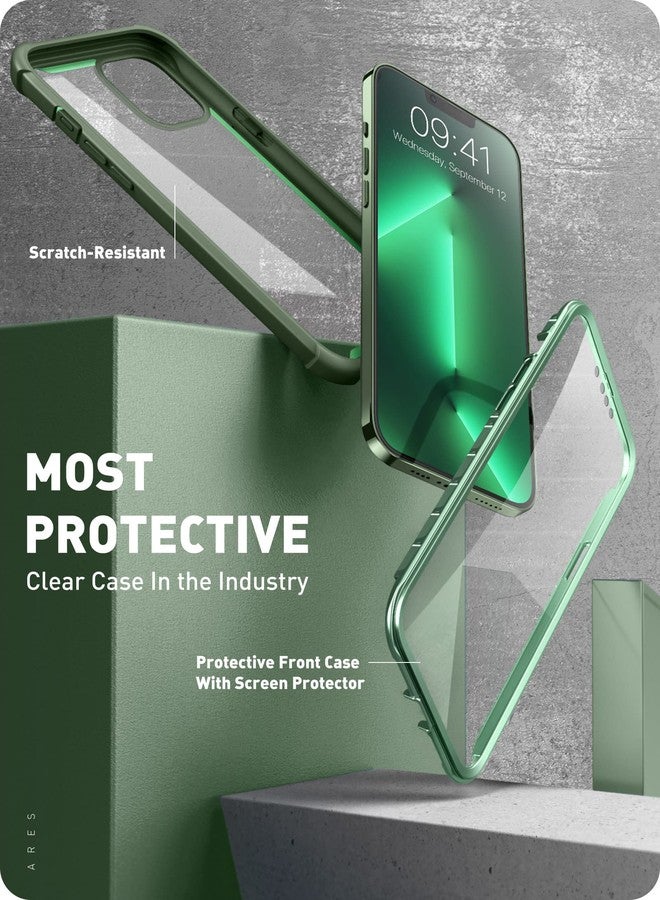 آي-بلاسون جراب i-Blason Ares لهاتف iPhone 13 Pro Max مقاس 6.7 بوصة (إصدار 2021)، جراب متين شفاف مزدوج الطبقات مع واقي شاشة مدمج (أخضر) - Image 3
