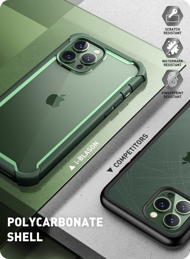آي-بلاسون جراب i-Blason Ares لهاتف iPhone 13 Pro Max مقاس 6.7 بوصة (إصدار 2021)، جراب متين شفاف مزدوج الطبقات مع واقي شاشة مدمج (أخضر) - Image 5