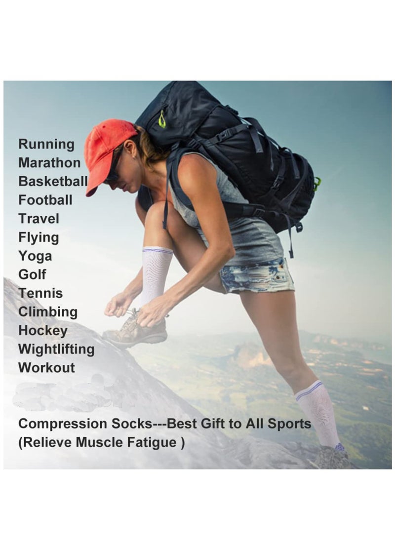 SYOSI 20-30 mmHg 4 Pair Medical Sport Compression Sock Unisex cotton support socks for Men Women Nurse  - Image 2