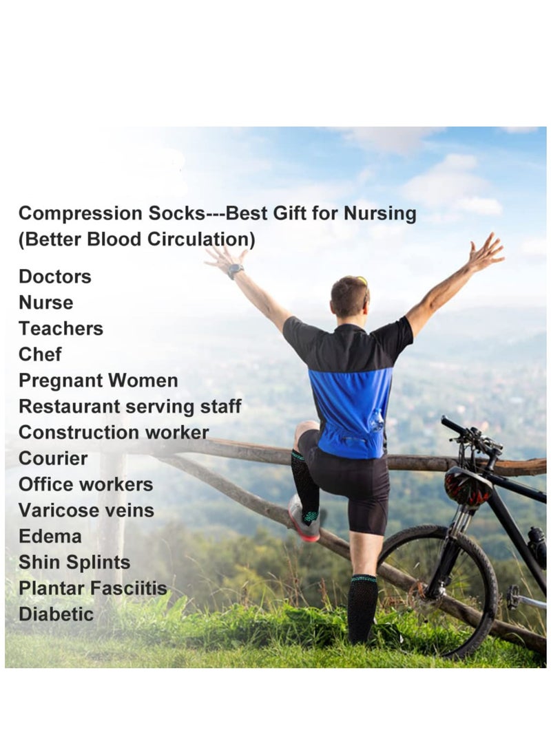 SYOSI 20-30 mmHg 4 Pair Medical Sport Compression Sock Unisex cotton support socks for Men Women Nurse  - Image 3