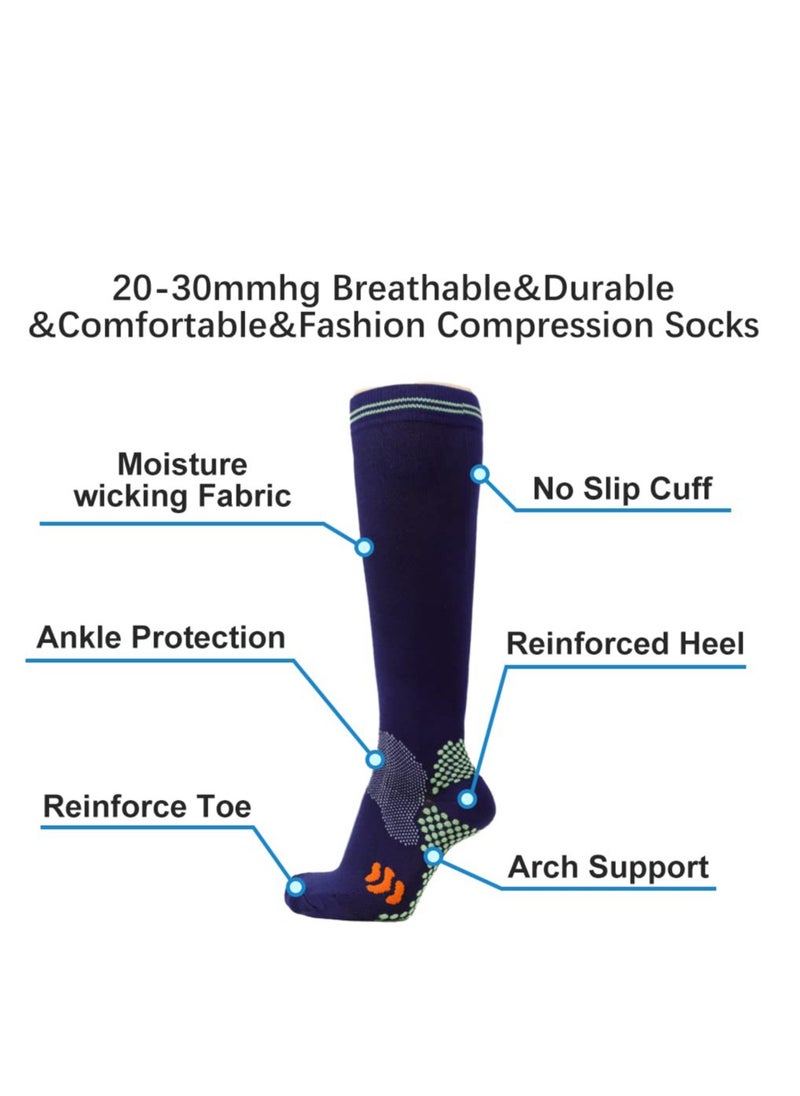 SYOSI 20-30 mmHg 4 Pair Medical Sport Compression Sock Unisex cotton support socks for Men Women Nurse  - Image 4