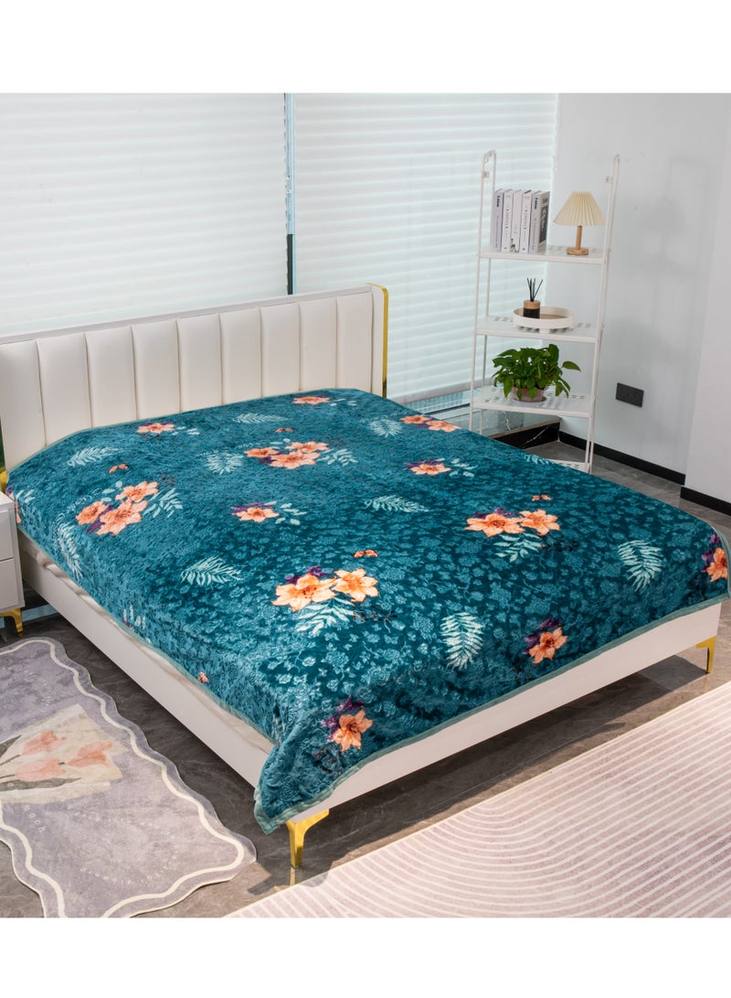 Stargold Single Ply Premium Cloudy Blanket Made by 100% Polyester SPUN YARN Obtained from Virgin Polyester Which is Suitable for winter and Rainy Season 155X210CM 5.5LB  - Image 1