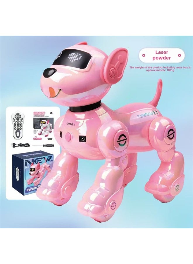 Intelligent Voice Dialogue Charging Robot Dog Touch Induction Song Dance Programming Remote Control Robot Educational Toys-Colour:Bg1533g Laser Powder Programmable + Intelligent Following + Touch Interaction-Specification:Single Battery Version  - Image 1