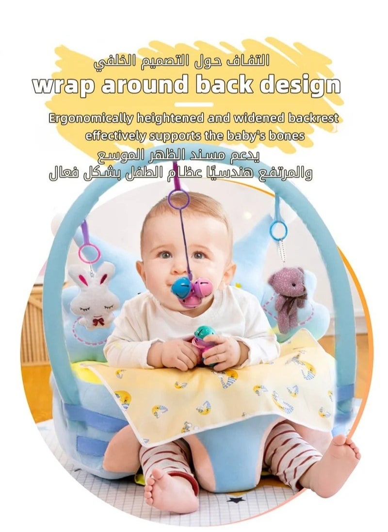 MIXDE Baby Sitting Support Seat Sofa With Toys Rack Infant Learning Chair - Crystal Velvet Fabric PP Cotton Filling Perfect Toddler Gift to Learn to Sit  - Image 1