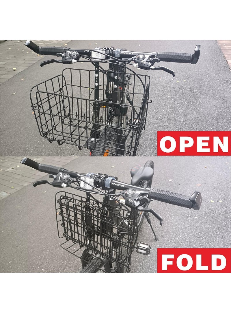 DUNISO Bike Basket With Foldable Design, Large Capacity, Easy Install, Waterproof Inner Bag, Black 13.3x7.8x8.6 in - Image 3