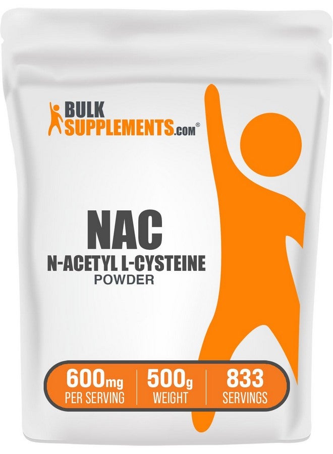 BulkSupplements مسحوق NAC من BulkSupplements.com - ن-أسيتيل سيستين 600 ملغ، مكمل NAC - دعم مضاد للأكسدة، خالي من الغلوتين - 600 ملغ لكل حصة، 833 حصة، 500 غرام 1.1 رطل (عبوة واحدة) - Image 1