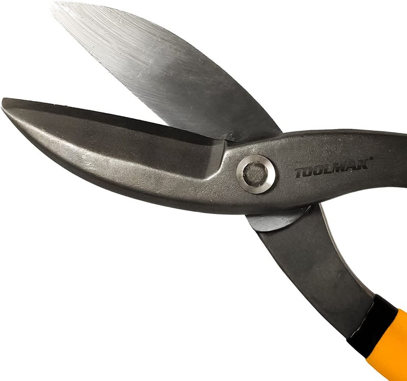 TOOLMAK Tin Snips 10 Inch Straight Pattern Tinners Snips with Comfort Grip Sheet Metal Cutting Shears Heavy Duty - Image 3