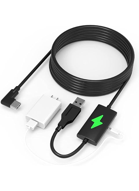 Design 5M 16Ft Link Cable For Oculus Meta Quest 2 With A Separate Charging Port For Ultra Durable Power Usb 3.0 Type A To C Charger Cable For Vr Headset Accessories And Gaming Pc