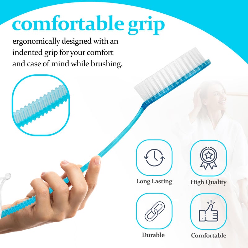 DecorRack Bath Brush with Bristles, Long Handle for Exfoliating Back, Body, and Feet, Bath and Shower Scrubber, Blue (1 Pack) - Image 5