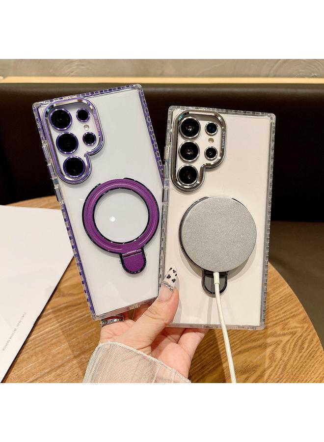 S-TOP Case For Samsung Galaxy S22 Ultra 5G Transparent MagSafe Holder Phone Case with Lens Film - Image 4