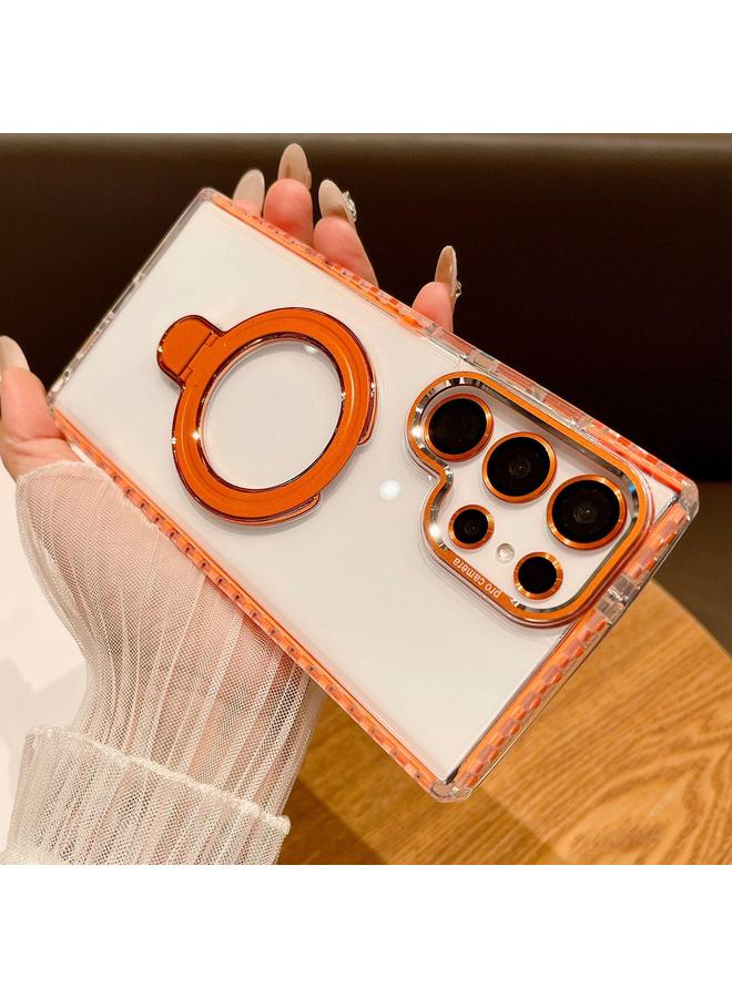 S-TOP Case For Samsung Galaxy S22 Ultra 5G Transparent MagSafe Holder Phone Case with Lens Film - Image 1