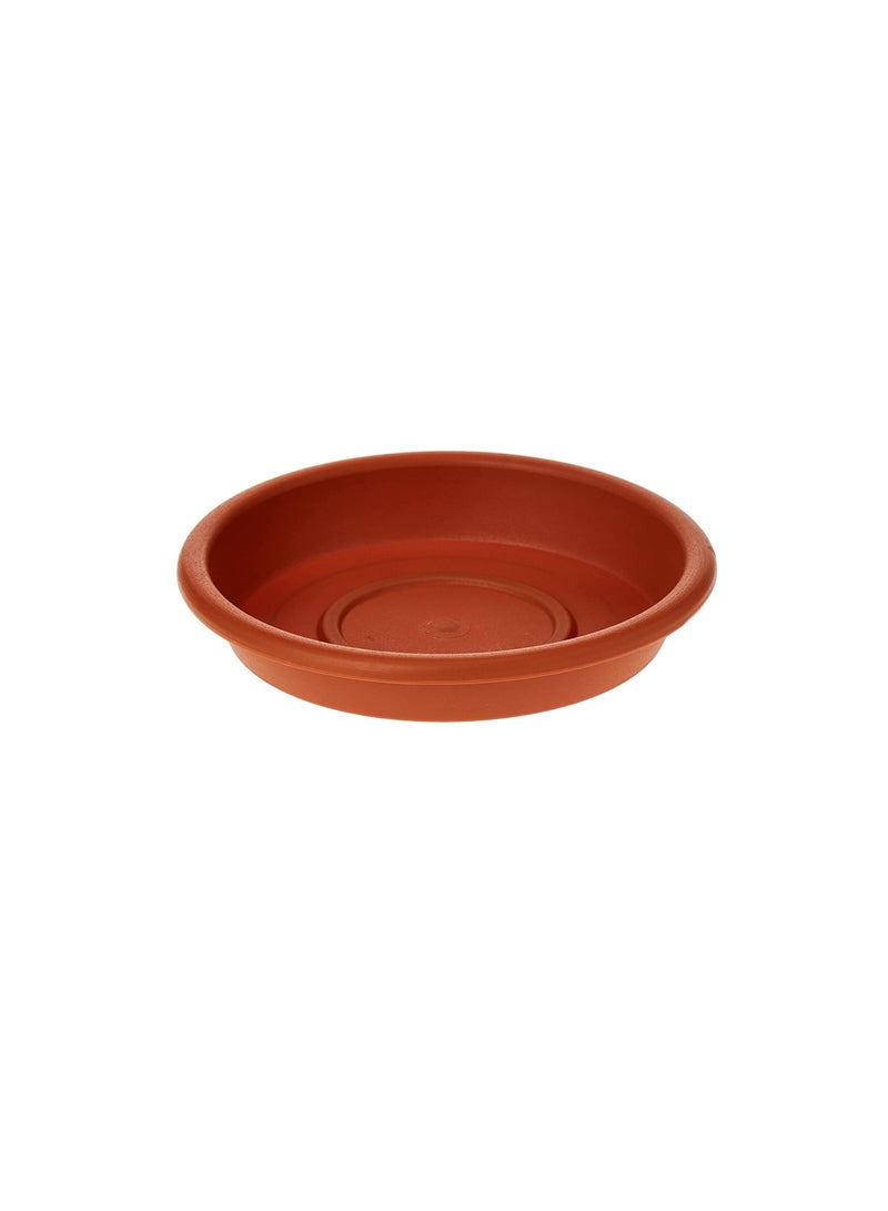 Generic Cosmoplast Plastic Round Flowerpot 6” With Tray, Terracotta  - Image 2