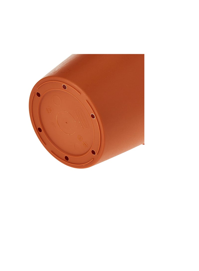 Generic Cosmoplast Plastic Round Flowerpot 6” With Tray, Terracotta  - Image 3