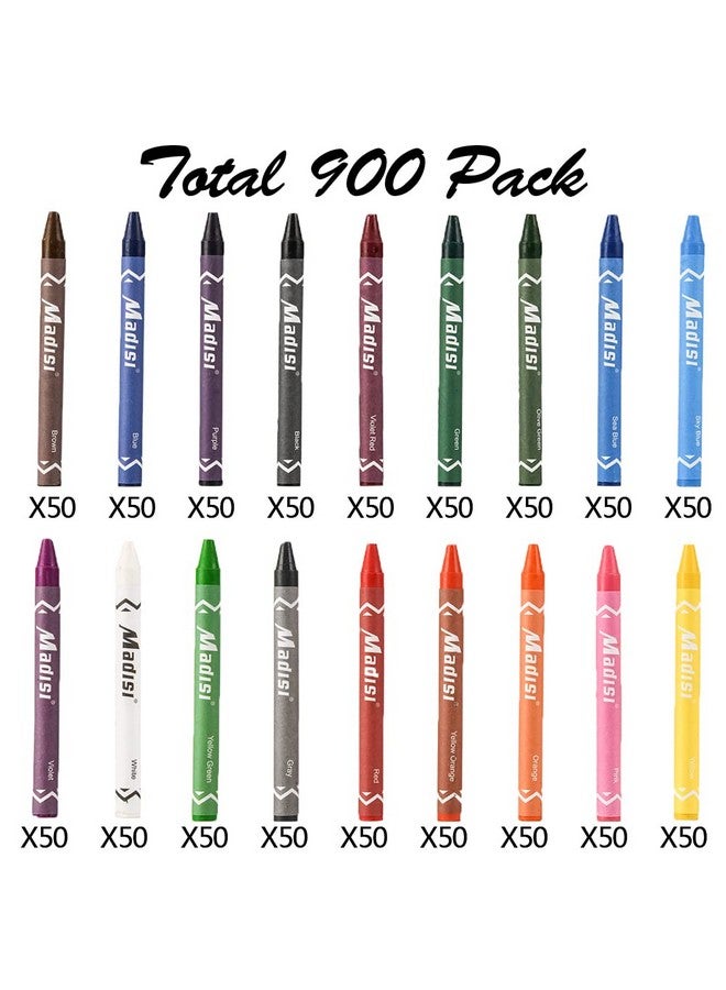 Madisi Crayon Bulk pack, Regular Size, 18 Colors, 900 Count - Image 2