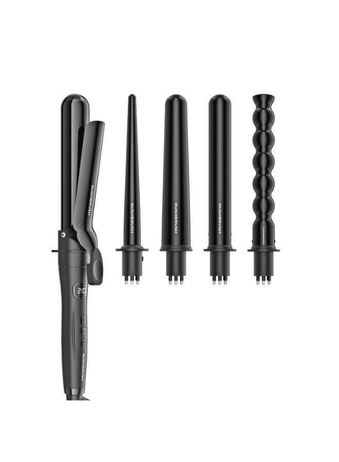 Rush Brush 5 IN 1 Curling Set - 5 Interchangeable Heads - Up to 210°C - Ionic Technology -PTC Heater –   Auto Shut-Off - Ceramic Coating -LED Display - 360° Swivel Cord - Image 4