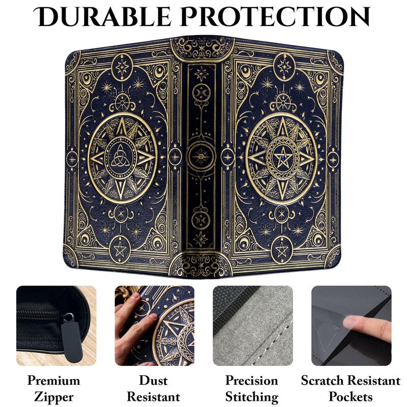 Soar Forge Star Mage Trading Card Binder - 9 Pocket Ringless TCG Binder, 3D PU Leather - Premium 432 Side-Loading Pockets - Perfect Storage Holder for MTG, and Many TCG & Trading Card Collections (Blue Jewel) - Image 4