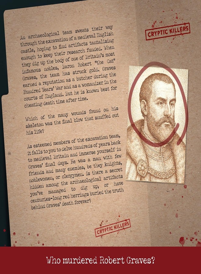 Cryptic Killers Unsolved Murder Mystery Game - Cold Case Files Investigation Detective Evidence & Crime File - Individuals, Date Nights & Party Games- Murder in Medieval Britain - Image 2