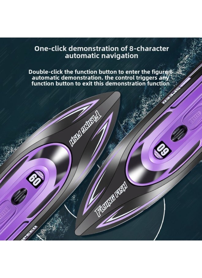 Generic - HJ812 Remote Control High-speed Boat 2.4g Water Toy Boat Model 8-word Sailing Demonstration High-speed Speedboat Competitive Boat-Color:HJ812 Remote Control Boat-Orange-Specifications:Dual Battery Package (one Spare Battery) - Image 1