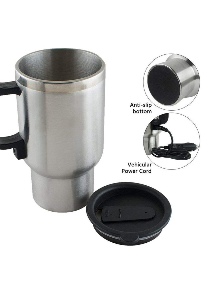 Steel Travel Outdoor Electric Mug 12 V Car Charging Electric Kettle Travel Coffee Mug Cup Heated Thermos 450 Ml - Image 3