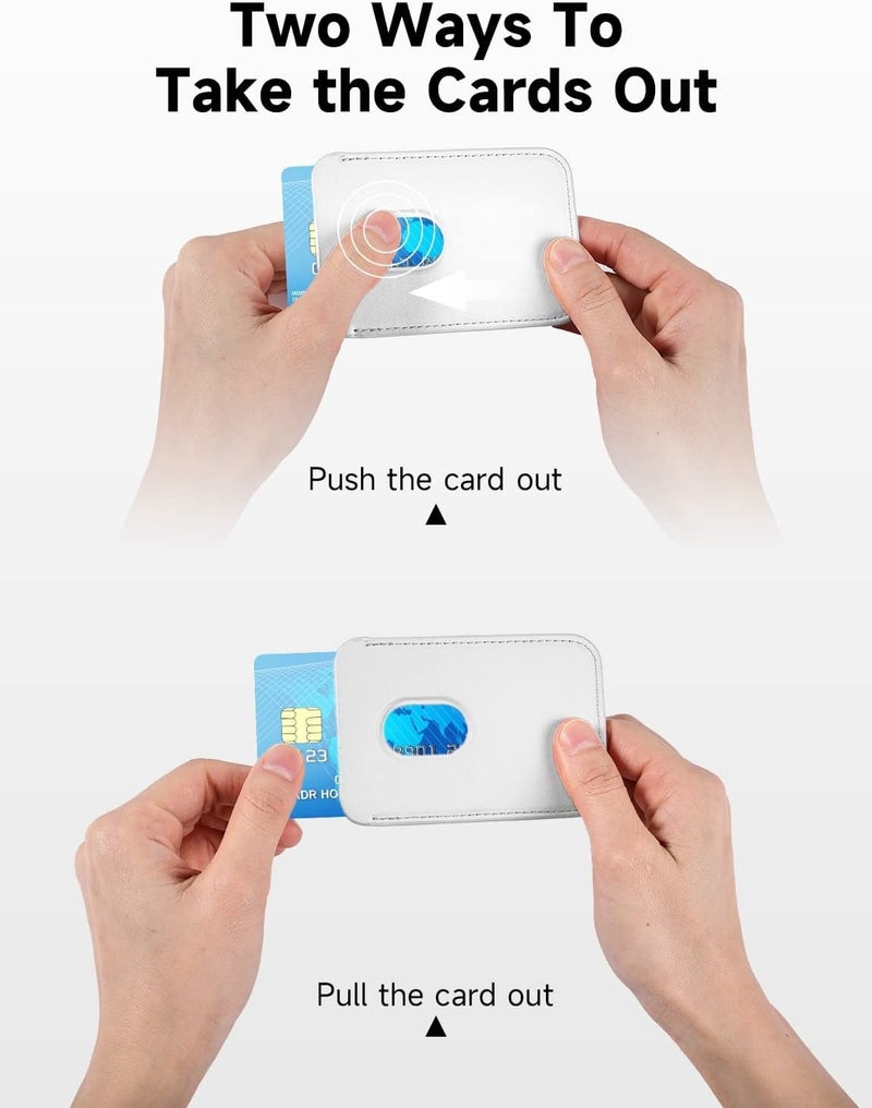 Mizi Unisex Magsafe Wallet, Magnetic Phone Vegan Leather Wallet - Slim 3 Cards Holder For Iphone 15/14/13/12 Series -White - Image 5