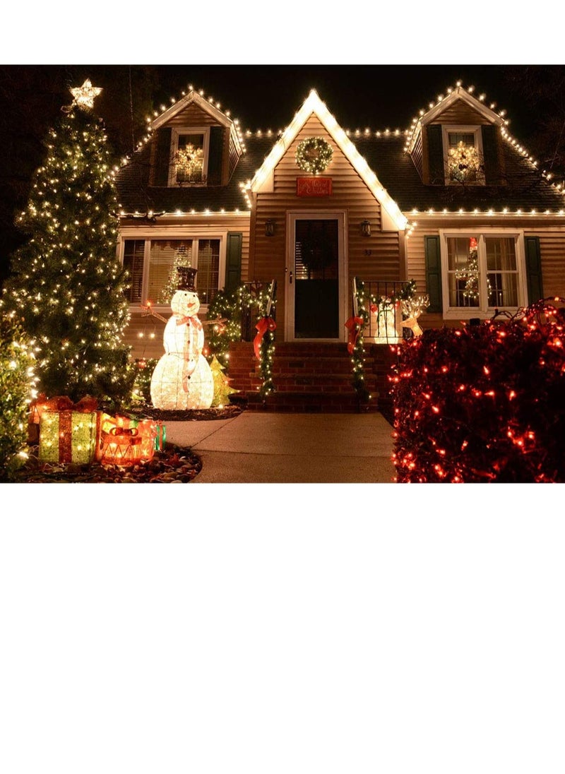 PAMEER - Warm White LED String Lights Black Wire Plug-in 15mtr 200 LEDs String Home Decorative LED Strip for Christmas EID Ramadan Diwali and Wedding Parties Decoration Box Button Control 8 Modes - Image 1