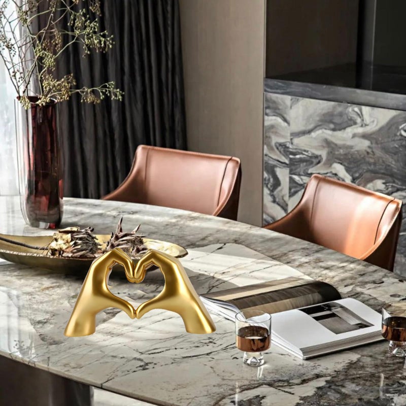 موي Moyi الذهب ديكور لغرفة المعيشة غرفة نوم رف القهوة الجدول قلب اليدين تمثال رف ديكور الحب إصبع أصابع جمالية بويه لمسات الزفاف ديكورات نيك ديكور المنزل للرفوف (بدون أساور) - Image 5