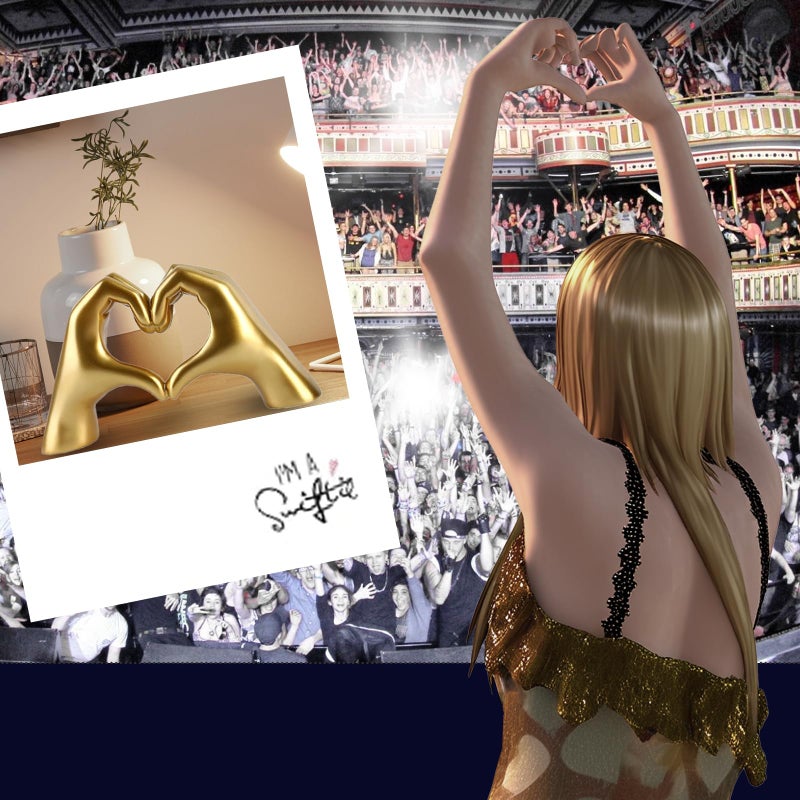 موي Moyi الذهب ديكور لغرفة المعيشة غرفة نوم رف القهوة الجدول قلب اليدين تمثال رف ديكور الحب إصبع أصابع جمالية بويه لمسات الزفاف ديكورات نيك ديكور المنزل للرفوف (بدون أساور) - Image 2