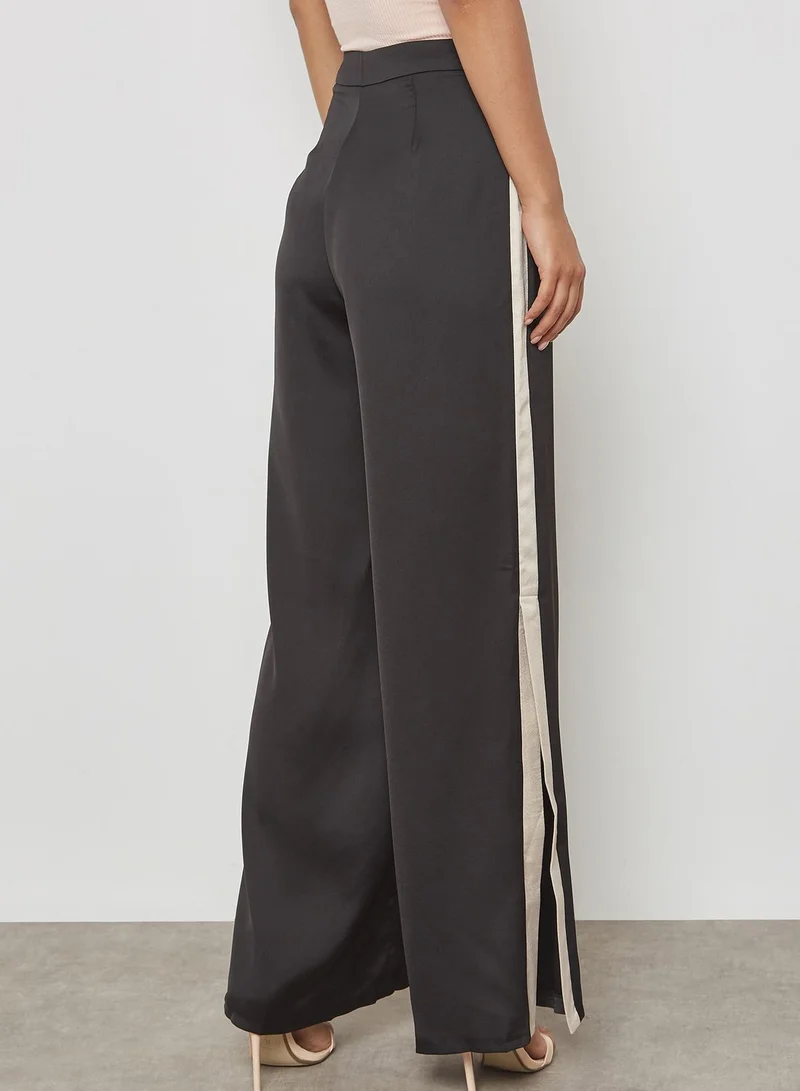 Missguided Satin Split Hem Flare Pants