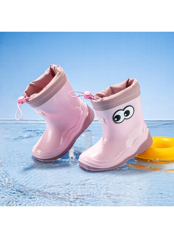 B.duck Children's Rain Boots, Cute Cartoon Waterproof Shoes For Girls And Boys, Baby Water Shoes, Model 5917, Pink, Size 20