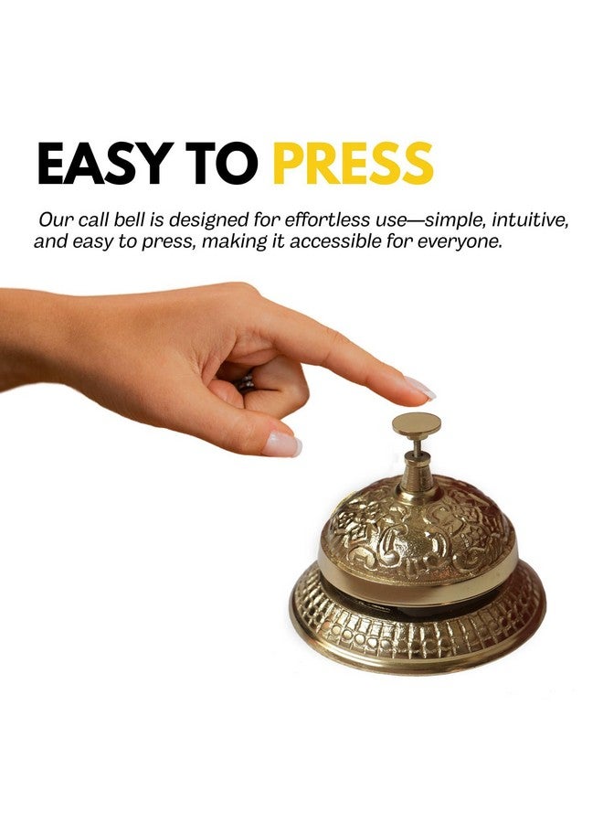 TrenDec Vintage Decorative Desk Bell | Desk Bell | Desk Bell For Office | Table Bell For Office & Restaurant Service Bell for Hotel, School Restaurant, Reception, (Aluminium Desk Bell) - Image 5