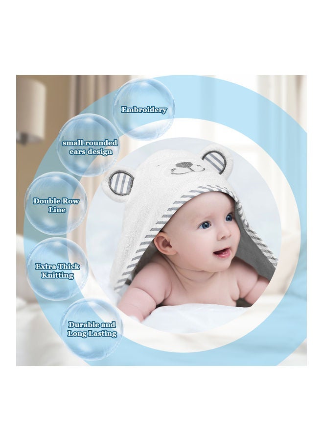 NIBEMINENT Bear Embroided Baby Hooded Towel - Image 2