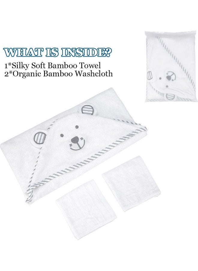 NIBEMINENT Bear Embroided Baby Hooded Towel - Image 1