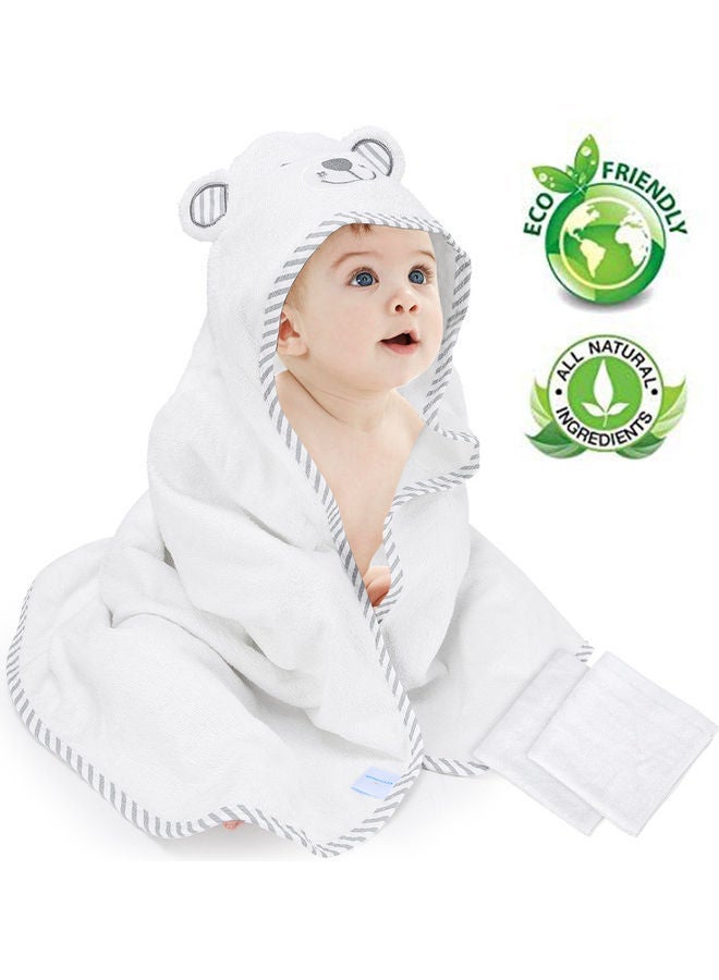 NIBEMINENT Bear Embroided Baby Hooded Towel - Image 3
