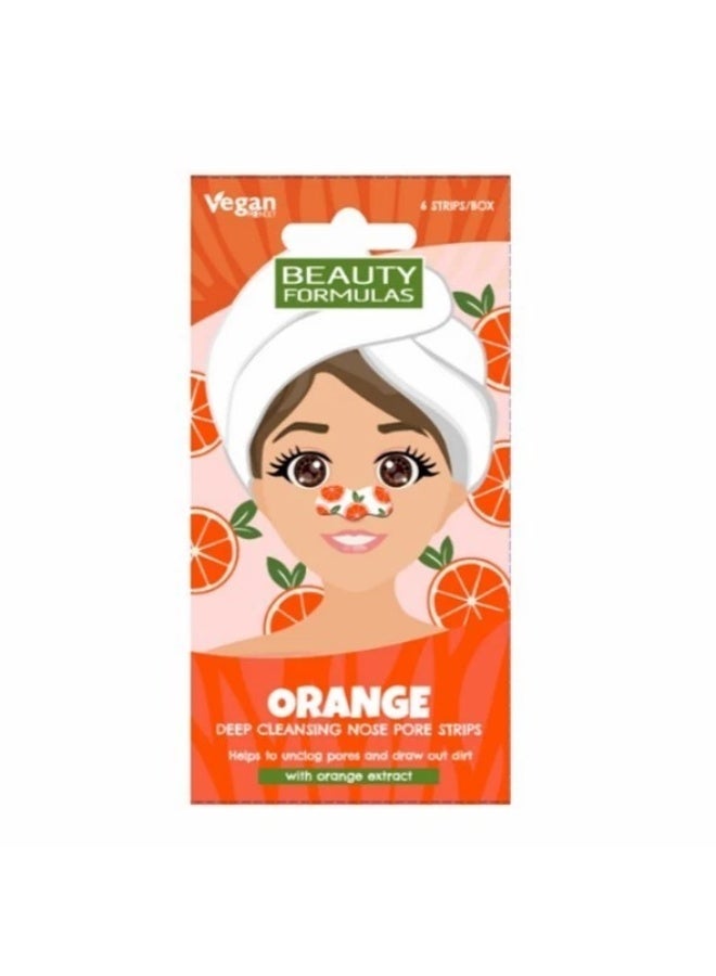 Deep Cleansing Nose Pore Strips With Orange Extract 6Pcs